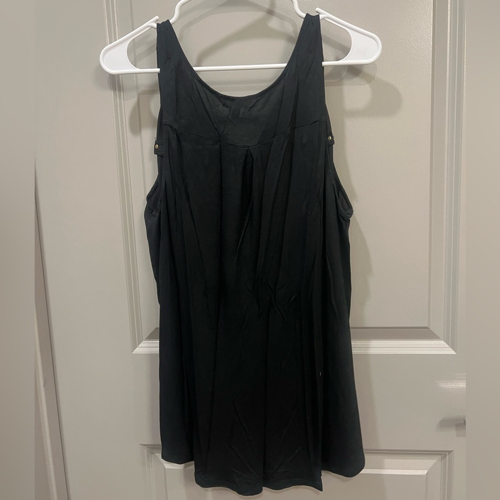 Express Black Tank Top with Gold Detailing